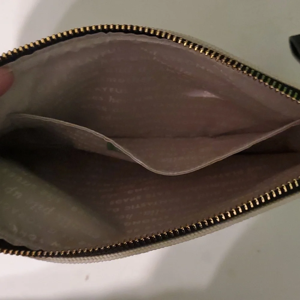 Kate Spade cream and Silver Cosmetic Bag